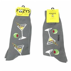 Foozys Martini with Olives Socks, Gray, Green